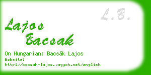 lajos bacsak business card